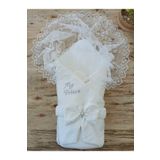 Dantelli Özel Taçlı Bebek Kundağı Unisex Bebek Dış Kundak Battaniyesi Hastane Çıkışı Hediyelik KND45273