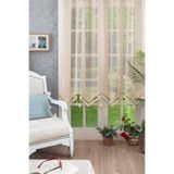 Dantelli Ponpon Detaylı Tül Perde Naturel 150 x 100