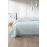 Dantelli Tek Kişilik Waffle Pike- %100 Pamuk Petekli PIKE-160X230 Cm-Mint