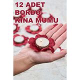 Dantelux 12 Adet Kalpli Kına Mumu - Bordo