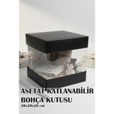 Dantelux Asetat Çeyiz Kutusu (Şeffaf - Katlanabilir - Pratik Kurulum) Küçük Boy - Siyah