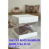 Dantelux Asetat Çeyiz Kutusu (Şeffaf - Katlanabilir - Pratik Kurulum) Orta Boy - Beyaz