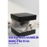 Dantelux Asetat Çeyiz Kutusu (Şeffaf - Katlanabilir - Pratik Kurulum) Orta Boy - Siyah