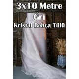 Dantelux Çok Amaçlı Kristal Tül (Bohça Tülü) 3x10 Metre - Gri Gri