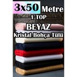 Dantelux Çok Amaçlı Kristal Tül (Bohça Tülü) 3x50 Metre (1 Top) - BEYAZ Beyaz