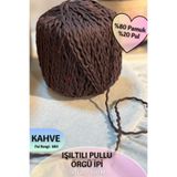 Dantelux Işıltılı Pullu Özle Örgü İpi (%80 Pamuk - %20 Metalik Pul) 50 Gr. 100 Metre NM: 3 - Acı Kahve