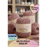 Dantelux Işıltılı Pullu Özle Örgü İpi (%80 Pamuk - %20 Metalik Pul) 50 Gr. 100 Metre NM: 3 - Somon Renk