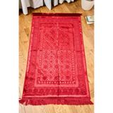 Dantelux Kadife Dokulu Çeyizlik Seccade Kırmızı 120 x 70