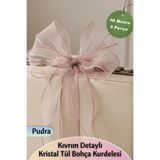 Dantelux Kıvrım Detaylı Kristal Tül Bohça Kurdelesi (5 Parça - 10 Metre) Pudra