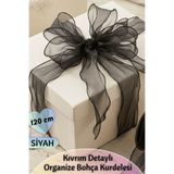 Dantelux Kıvrım Detaylı Organize Bohça Kurdelesi (120 cm) Siyah