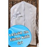 Dantelux Şantuk Fionklu Çeyizlik Elbise Kılıfı (Gamboç) Gri - 145×60 cm Gri Büyük Boy 145 x 60