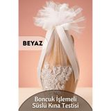 Dantelux Taş Süslemeli Özel Kına Testisi - Beyaz Beyaz