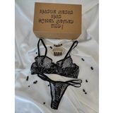Dantetrend Siyah Tül Lingerie Ikili Iç Çamaşır Takımı Lingerie 03, Sevgiliye Hediye