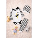 DaphKids Taraftar Bebek Zıbın Takımı Beşiktaş 3'lü Set - Siyah Beyaz