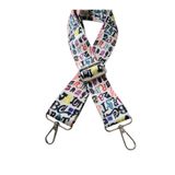 DAPHNE HOME DESİGN Polyester Kolon Ayarlanabilir Çanta ve Telefon Askısı Gümüş Metal Aksesuarlı 120 CM GRAFİTİ HARF