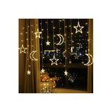 Dapyy Store Dekoratif Süsleme Işığı Ay Yıldızlı Peri Led Perde Süsleme Işığı 3 Metre Yılbaşı Doğum Günü Işık
