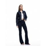 Dar Kesim Düğmeli Cep Detaylı İspanyol Paça Jean Pantolon - Flare Jeans