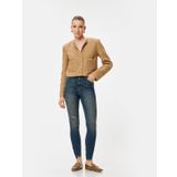 Dar Paça Yüksek Bel Yırtık Kot Pantolon - Carmen Skinny Jeans