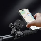 Darbeye Dayanıklı Şok Emici Gidon Motosiklet Telefon Tutucu Bisiklet Scooter Atv Telefonu Tutucu - Siyah