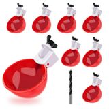 Darcvds Profesyonel Tavuk Sulama Bardakları, 8'li Paket Büyük Tavuk Suyu Besleyici, Tee Bağlantı Elemanları, Tavuk Sulayıcı, Ördek, Civciv, Kaz, Hindi, Tavşan ve Kuş için Uygun Montaj Deliği Açıcı
