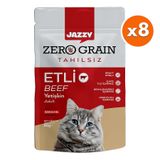 Dardanel Jazzy Pouch Zero Grain Dana Etli Tahılsız Kedi Yaş Maması 80 Gr x 8 Adet