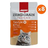 Dardanel Jazzy Pouch Zero Grain Tavuklu Tahılsız Kedi Yaş Maması 80 Gr x 8 Adet
