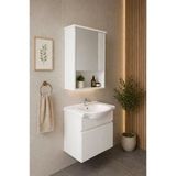 Darende 55Cm Seramik Lavabolu Mdf Aynalı Banyo Dolabı