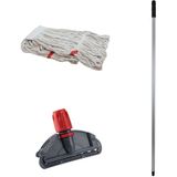 Darı Yedek Islak Mop Takımı, Beyaz, 450 Gr, 17 Cm, Metal Sap ve Tutucu ile Birlikte - Ahşap - Beyaz - Seçenek 1
