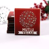 Dark Brown 48 Adet Yılbaşı Yeni Yıl Tebrik Çikolatası MUTLU YILLAR Hediyelik Madlen