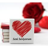 Dark Brown 48'li Seni Seviyorum Yazılı Bitter ve Sütlü Madlen Çikolata