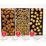 Dark Brown 6 Adet Bitter Tablet Çikolata Saf Çikolata Badem Fındık ve Antep Fıstıklı