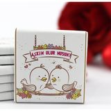 Dark Brown AŞKIM OLUR MUSUN Yazılı 48'li Madlen Çikolata Bitter ve Sütlü
