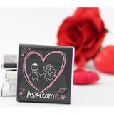 Dark Brown Aşkitom Yazılı 48 Adet Madlen Çikolata Bitter ve Sütlü