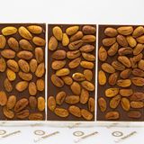 Dark Brown Chocolates & Confections 3 Adet Bademli Sütlü Çikolata Tablet Çikolatalar El Yapımı Gerçek Bar Çikolata