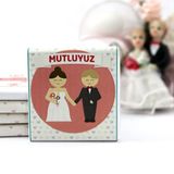 Dark Brown Chocolates & Confections 3 KG MUTLUYUZ Yazılı Nikah Çikolatası Madlen