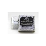 Dark Brown Chocolates & Confections 48 Adet Hediye Gümüş Renk Sargılı Katkısız Doğal Sütlü Bitter Nikah Çikolatası