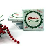 Dark Brown Chocolates & Confections 48 Adet Yılbaşı Yeni Yıl Tebrik MUTLU YILLAR Yazılı Çikolata