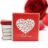 Dark Brown Chocolates & Confections AŞKIM AŞKİTOM BİR TANESİ Yazılı 72 Adet Madlen Çikolata Bitter ve Sütlü