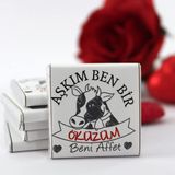 Dark Brown Chocolates & Confections AŞKIM BEN BİR ÖKÜZÜM BENİ AFFET Yazılı 48 Adet Madlen Çikolata Bitter ve Sütlü