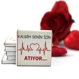 Dark Brown Chocolates & Confections KALBİM SENİN İÇİN ATIYOR Yazılı 48 Adet Madlen Çikolata Bitter ve Sütlü