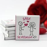 Dark Brown Chocolates & Confections SANA SEVİYORUM Yazılı 48 Adet Madlen Çikolata Bitter ve Sütlü