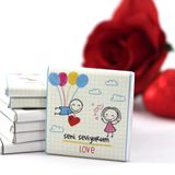 Dark Brown Chocolates & Confections SENİ SEVİYORUM LOVE Yazılı 48 Adet Madlen Çikolata Bitter ve Sütlü