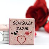 Dark Brown Chocolates & Confections SONSUZA KADAR Yazılı 48 Adet Madlen Çikolata Bitter ve Sütlü