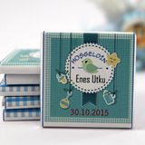 Dark Brown Hoşgeldin Bebek Çikolatası Isim ve Tarih Yazılabilen Hediye Çikolata Ebk5 48 Adet
