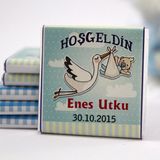 Dark Brown Hoşgeldin Bebek Çikolatası Isim ve Tarih Yazılabilen Hediye Çikolata Ebk6 150 Adet