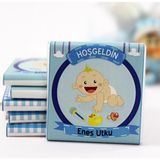 Dark Brown Hoşgeldin Bebek Çikolatası Isim Yazılabilen Hediye Çikolata EBK11 48 Adet