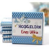 Dark Brown Hoşgeldin Bebek Çikolatası Isim Yazılabilen Hediye Çikolata EBK16 150 Adet