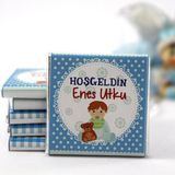 Dark Brown Hoşgeldin Bebek Çikolatası Isim Yazılabilen Hediye Çikolata EBK18 150 Adet