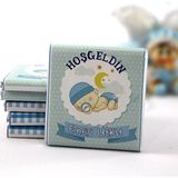 Dark Brown Hoşgeldin Bebek Çikolatası Isim Yazılabilen Hediye Çikolata EBK19 48 Adet