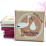 Dark Brown Hoşgeldin Kız Bebek Çikolatası Isim ve Tarih Yazılabilen Hediye Çikolata KBK20 48 Adet